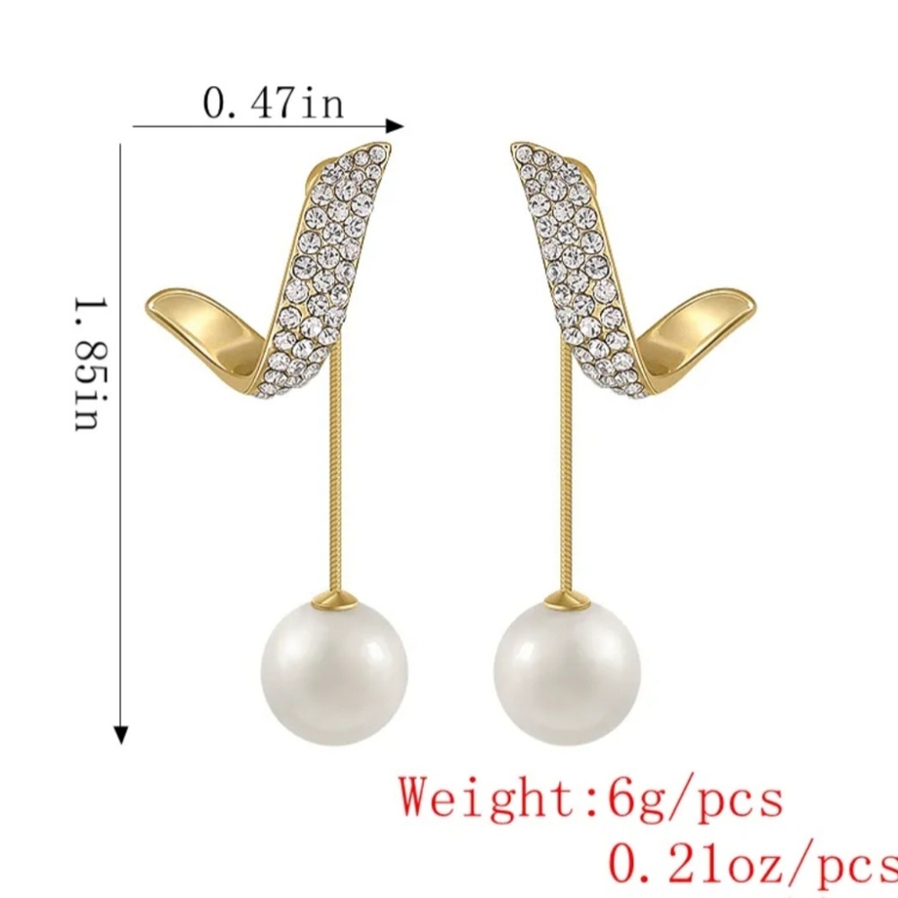 🏷SOLD. Unique rhinestone faux pearl 18k gold plated NWT Gorgeous Bundle Deals - Picture 3 of 4